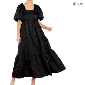 CROSBY by Mollie Burch × Venita Aspen Lady Day Maxi Dress Dancing Hearts sz S